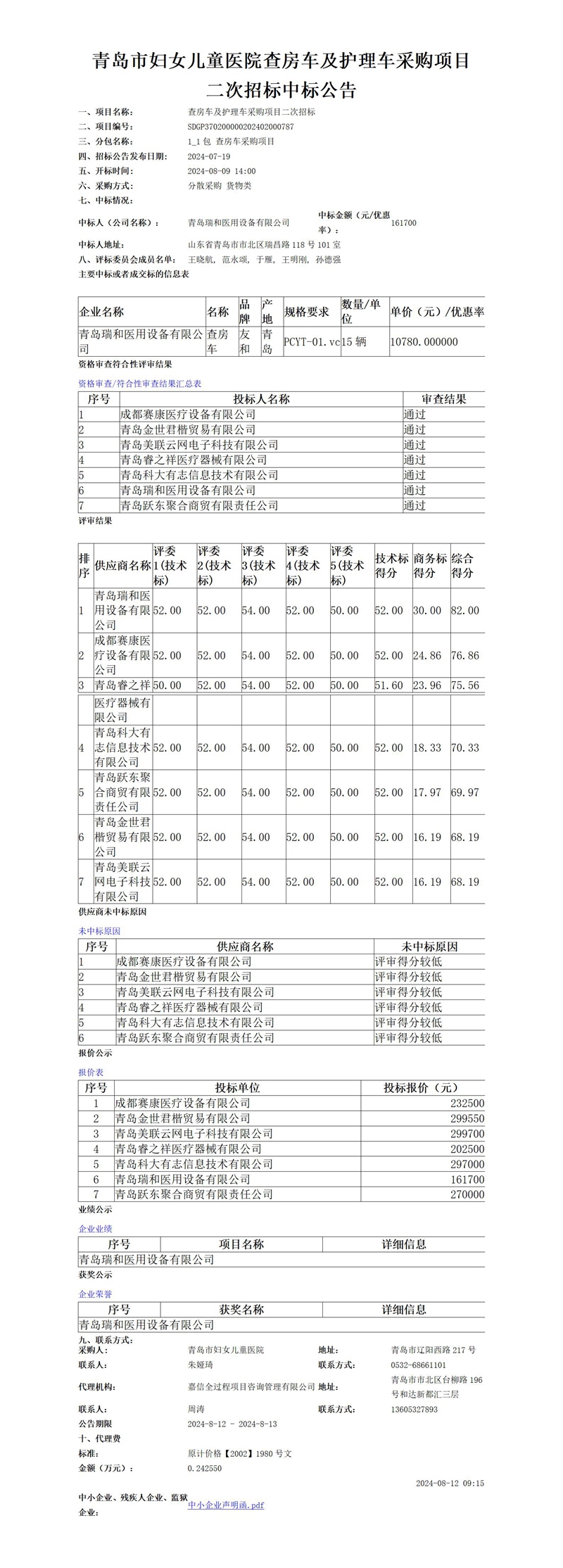 青島市婦女兒童醫(yī)院查房車及護理車采購項目二次招標(biāo)中標(biāo)公告(1)_01.jpg